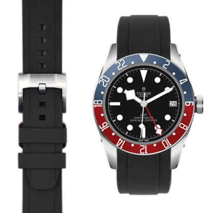 Curved End Rubber Strap for Tudor Black Bay GMT