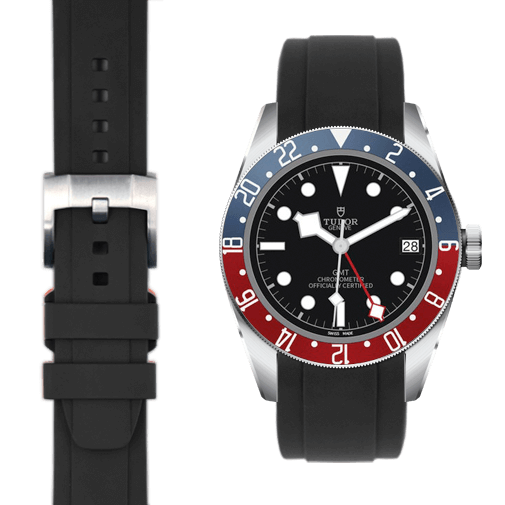 Curved End Rubber Strap for Tudor Black Bay GMT