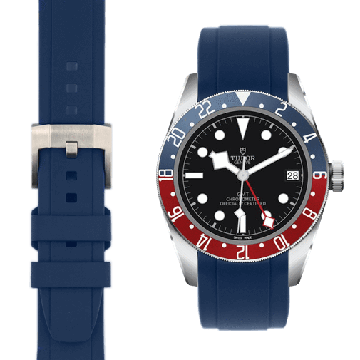 Curved End Rubber Strap for Tudor Black Bay GMT