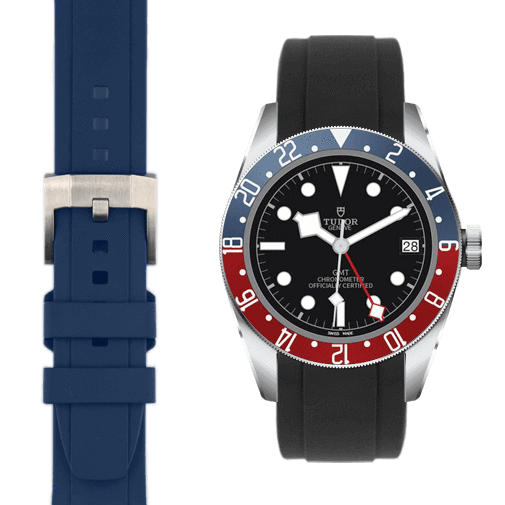 Curved End Rubber Strap for Tudor Black Bay GMT
