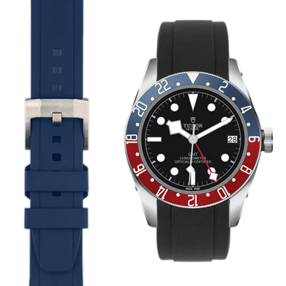 Curved End Rubber Strap for Tudor Black Bay GMT