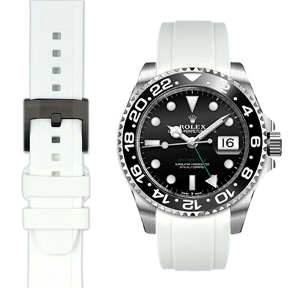 Curved End Rubber Strap for Rolex GMT Master II Ceramic with Tang Buckle