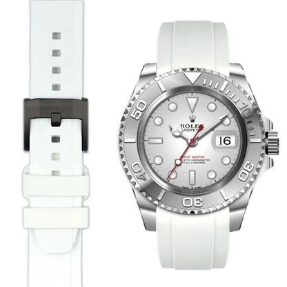 Curved End Rubber Strap for Rolex Yacht-Master with Tang Buckle