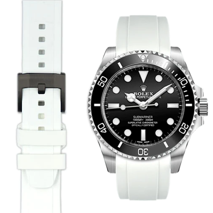 Curved End Rubber Strap with Tang Buckle for Rolex Sub Ceramic No-Date