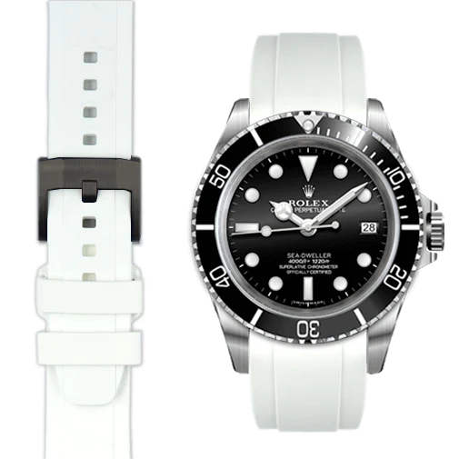 Curved End Rubber Strap for Rolex Sea-Dweller with Tang Buckle