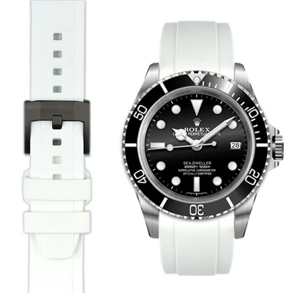Curved End Rubber Strap for Rolex Sea-Dweller with Tang Buckle