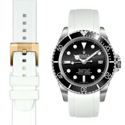 Curved End Rubber Strap for Rolex Sea-Dweller with Tang Buckle