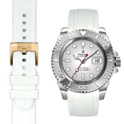 Curved End Rubber Strap for Rolex Yacht-Master with Tang Buckle