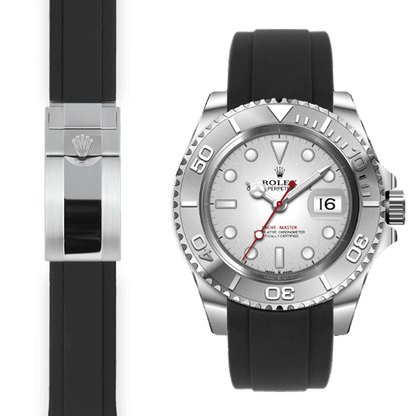 Curved End Rubber Strap for Rolex Yacht-Master Deployant