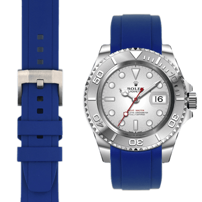 Curved End Rubber Strap for Rolex Yacht-Master with Tang Buckle