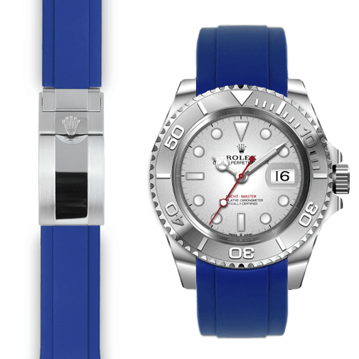 Curved End Rubber Strap for Rolex Yacht-Master Deployant