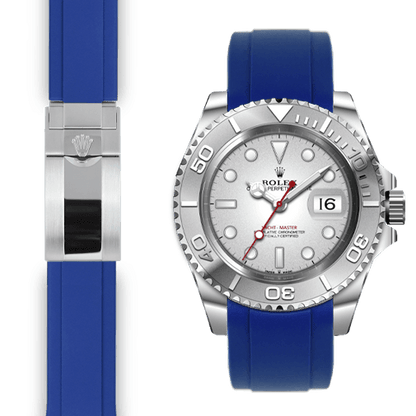 Curved End Rubber Strap for Rolex Yacht-Master Deployant
