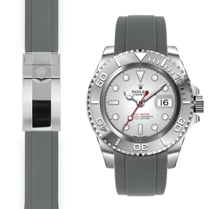 Curved End Rubber Strap for Rolex Yacht-Master Deployant
