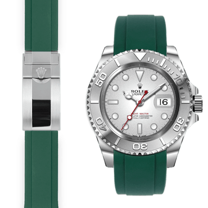 Curved End Rubber Strap for Rolex Yacht-Master Deployant