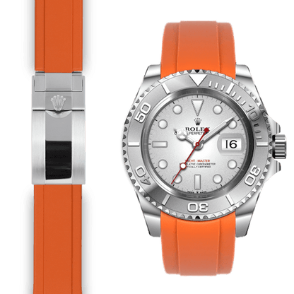 Curved End Rubber Strap for Rolex Yacht-Master Deployant