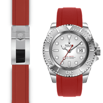 Curved End Rubber Strap for Rolex Yacht-Master Deployant