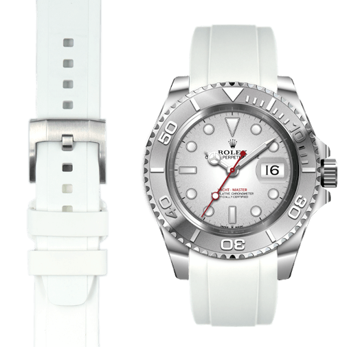Curved End Rubber Strap for Rolex Yacht-Master with Tang Buckle