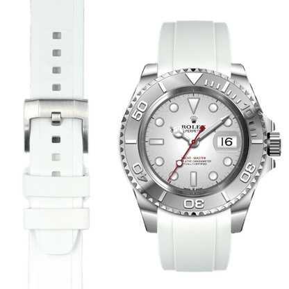 Curved End Rubber Strap for Rolex Yacht-Master with Tang Buckle