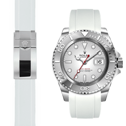 Curved End Rubber Strap for Rolex Yacht-Master Deployant